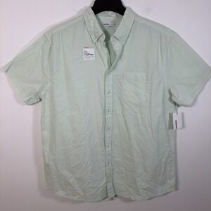 Sonoma Perfect Length Button Down Short Sleeve Light Green Shirt XXL Top Classic